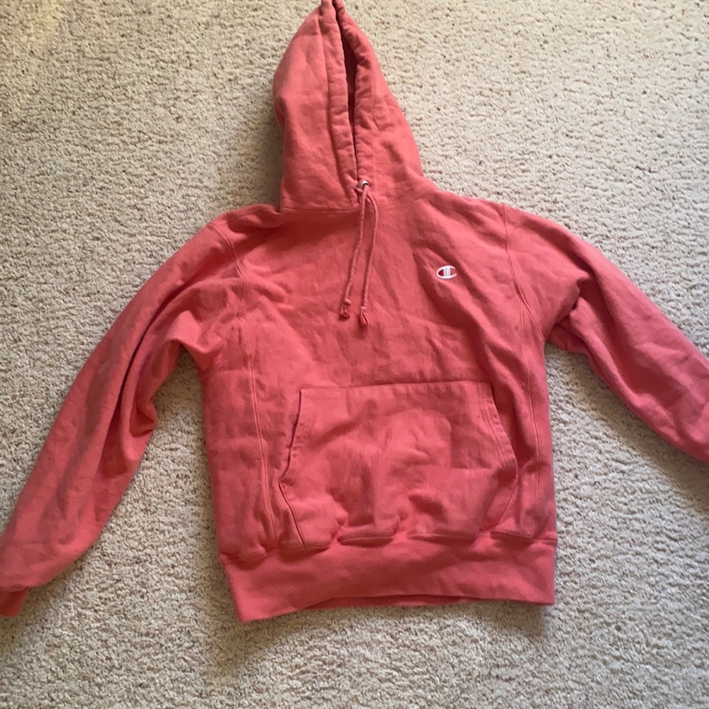 champion pink hoodie